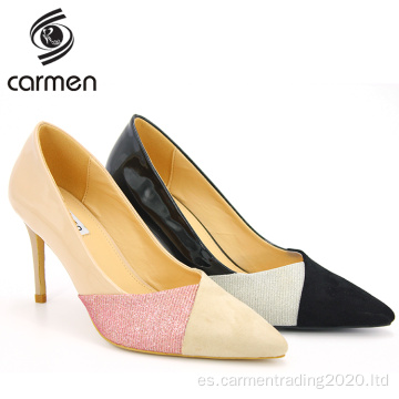 Bricolaje 2021 primavera nuevas mujeres puntiagudas tacones altos
